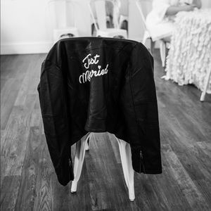 Just Married Leather Jacket. Wedding jacket